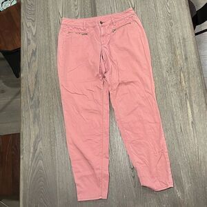 Two by Vince Camuto Khaki Pants Straight Leg High Rise Zip Pockets Pink 30/10